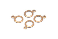 Rose Gold Circle Charm, 50 Rose Gold Plated Brass Circle Charms, Findings (8mm) Brs 93 A0533 Q0378
