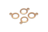 Rose Gold Circle Charm, 50 Rose Gold Plated Brass Circle Charms, Findings (8mm) Brs 93 A0533 Q0378