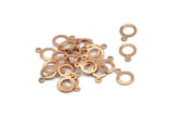 Rose Gold Circle Charm, 50 Rose Gold Plated Brass Circle Charms, Findings (8mm) Brs 93 A0533 Q0378