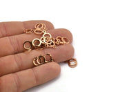 Rose Gold Circle Charm, 50 Rose Gold Plated Brass Circle Charms, Findings (8mm) Brs 93 A0533 Q0378