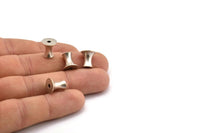 Silver Industrial Finding, 8 Antique Silver Plated Brass Industrial Spacer Beads, Findings (10x7mm) D1249