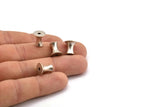 Silver Industrial Finding, 8 Antique Silver Plated Brass Industrial Spacer Beads, Findings (10x7mm) D1249