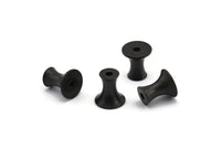 Black Industrial Finding, 8 Oxidized Black Brass Industrial Spacer Beads, Findings (10x7mm) D1249