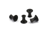 Black Industrial Finding, 8 Oxidized Black Brass Industrial Spacer Beads, Findings (10x7mm) D1249