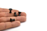 Black Industrial Finding, 8 Oxidized Black Brass Industrial Spacer Beads, Findings (10x7mm) D1249