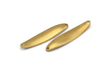 Brass Irregular Charm, 6 Raw Brass Marquise Connectors With 2 Hole, Findings (46x10x1.5mm) D1114
