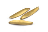 Brass Irregular Charm, 6 Raw Brass Marquise Connectors With 2 Hole, Findings (46x10x1.5mm) D1114