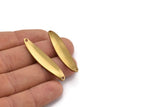 Brass Irregular Charm, 6 Raw Brass Marquise Connectors With 2 Hole, Findings (46x10x1.5mm) D1114