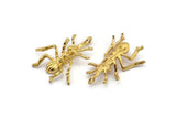Brass Ant Pendant, 4 Raw Brass Ant Pendants With 1 Hole, Animal Jewelry (27x22.5x5mm) U135