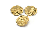 Brass Wavy Disc, 24 Raw Brass Wavy Disc Charms With 1 Hole, Earrings, Findings (19x18x0.60mm) D0727