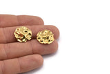 Brass Wavy Disc, 24 Raw Brass Wavy Disc Charms With 1 Hole, Earrings, Findings (19x18x0.60mm) D0727