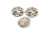 Silver Wavy Disc, 10 Antique Silver Plated Brass Wavy Disc Charms With 1 Hole, Earrings, Findings (19x18x0.60mm) D0727