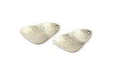 Silver Triangle Charm, 12 Antique Silver Plated Brass Wavy Triangle Charms With 1 Hole, Earrings, Findings (20x13x1mm) D0686
