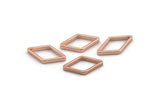 Rose Gold Diamond Charm, 10 Rose Gold Plated Brass Wide Cut Open Diamond Ring Charms (9x17x0.8x2mm) D0138