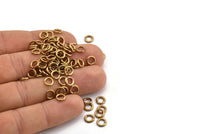 6mm Jump Ring - 100 Raw Brass Jump Ring Connectors Findings (6x1mm) A0284