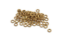 6mm Jump Ring - 100 Raw Brass Jump Ring Connectors Findings (6x1mm) A0284