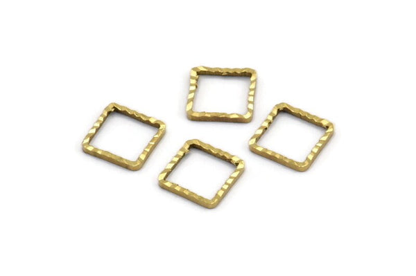 8mm Brass Squares, Raw Brass Faceted Tiny Squares  (8x1x0.60mm) N0540