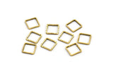 8mm Brass Squares, Raw Brass Faceted Tiny Squares  (8x1x0.60mm) N0540
