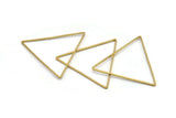Brass Triangle Charm, 24 Raw Brass Triangle Rings, Findings (44x39x1mm) D993