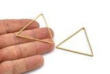 Brass Triangle Charm, 24 Raw Brass Triangle Rings, Findings (44x39x1mm) D993