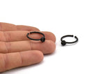 Black Ring Settings, 4 Oxidized Black Brass Round Ring With 1 Stone Setting - Pad Size 4mm N1761 H1072