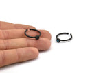 Black Ring Settings, 4 Oxidized Black Brass Round Ring With 1 Stone Setting - Pad Size 3mm N1760 H0826