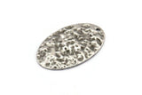 Silver Oval Charm, 10 Hammered Antique Silver Plated Brass Oval Charms With 1 Hole, Pendants, Earrings, Findings (26x17x0.50mm) D1229