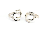 Silver Ring Setting, 925 Silver Adjustable Rings With 1 Stone Settings - Pad Size 3mm N1499