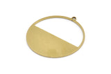 Brass Round Charm, 4 Raw Brass Circle Charms With 1 Loop, Charm Pendants (38x36x1mm) A3056