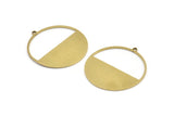 Brass Round Charm, 4 Raw Brass Circle Charms With 1 Loop, Charm Pendants (38x36x1mm) A3056