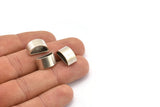Half Moon, 5 Antique Silver Plated Brass Semi Circle Thick Cut Connectors, Bracelet Finding, Bracelet Charm (8x16x0.8x0.8mm) D0143 H0096