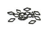 Black Diamond Charm, 25 Oxidized Brass Black Wide Cut Open Diamond Ring Charms (9x17x0.8x2mm) D0138