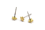 Brass Star Earring, 12 Raw Brass Star Stud Earrings (5mm) D1436 A1447