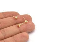 Gold Star Earring, 10 Gold Plated Brass Star Stud Earrings (5mm) D1436 A1447