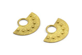 Semi Circle Pendant, 3 Raw Brass Semi Circle  Pendants (29x19mm) C012
