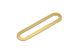 Brass Oval Connector, 12 Raw Brass Oval Connectors, Charms, Findings (44x11x0.90mm) D1340