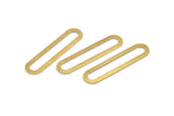 Brass Oval Connector, 12 Raw Brass Oval Connectors, Charms, Findings (44x11x0.90mm) D1340