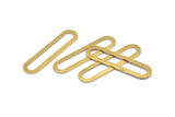 Brass Oval Connector, 12 Raw Brass Oval Connectors, Charms, Findings (44x11x0.90mm) D1340