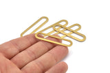 Brass Oval Connector, 12 Raw Brass Oval Connectors, Charms, Findings (44x11x0.90mm) D1340