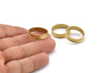Brass Channel Ring - Raw Brass Channel Ring Settings -Glue On- (19mm) N0481