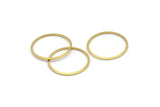 24mm Circle Connectors - 50 Raw Brass Circle Connectors (24x1x1mm) Bs 1092