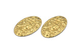 Brass Oval Charm, 12 Hammered Raw Brass Oval Charms With 1 Hole, Pendants, Earrings, Findings (26x17x0.50mm) D1229
