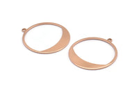 Rose Gold Round Charm, 4 Rose Gold Plated Brass Round Charms With 1 Loop, Earrings, Findings (31x29x0,70mm) D0741 Q1029