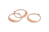 Rose Gold Round Charm, 4 Rose Gold Plated Brass Round Charms With 1 Loop, Earrings, Findings (31x29x0,70mm) D0741 Q1029