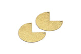 Brass Geometric Charm, 24 Textured Raw Brass Pizza Slice Charms With 2 Holes, Pendants, Connectors (20x17x0.50mm) D1046