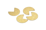 Brass Geometric Charm, 24 Textured Raw Brass Pizza Slice Charms With 2 Holes, Pendants, Connectors (20x17x0.50mm) D1046