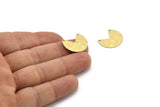 Brass Geometric Charm, 24 Textured Raw Brass Pizza Slice Charms With 2 Holes, Pendants, Connectors (20x17x0.50mm) D1046