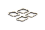 Silver Diamond Charm, 24 Antique Silver Plated Brass Wide Cut Open Diamond Ring Charms (9x17x0.8x2mm) D0138