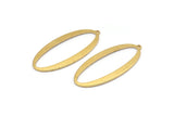 Brass Oval Charm, 10 Raw Brass Oval Charms With 1 Loop, Pendants, Earrings, Findings (39x18x1mm) D1576