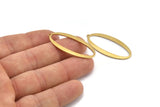 Brass Oval Charm, 10 Raw Brass Oval Charms With 1 Loop, Pendants, Earrings, Findings (39x18x1mm) D1576